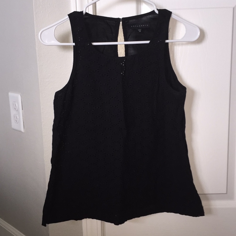 Black crochet boutique top